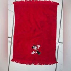 disney minnie mouse christmas red dish hand towel
